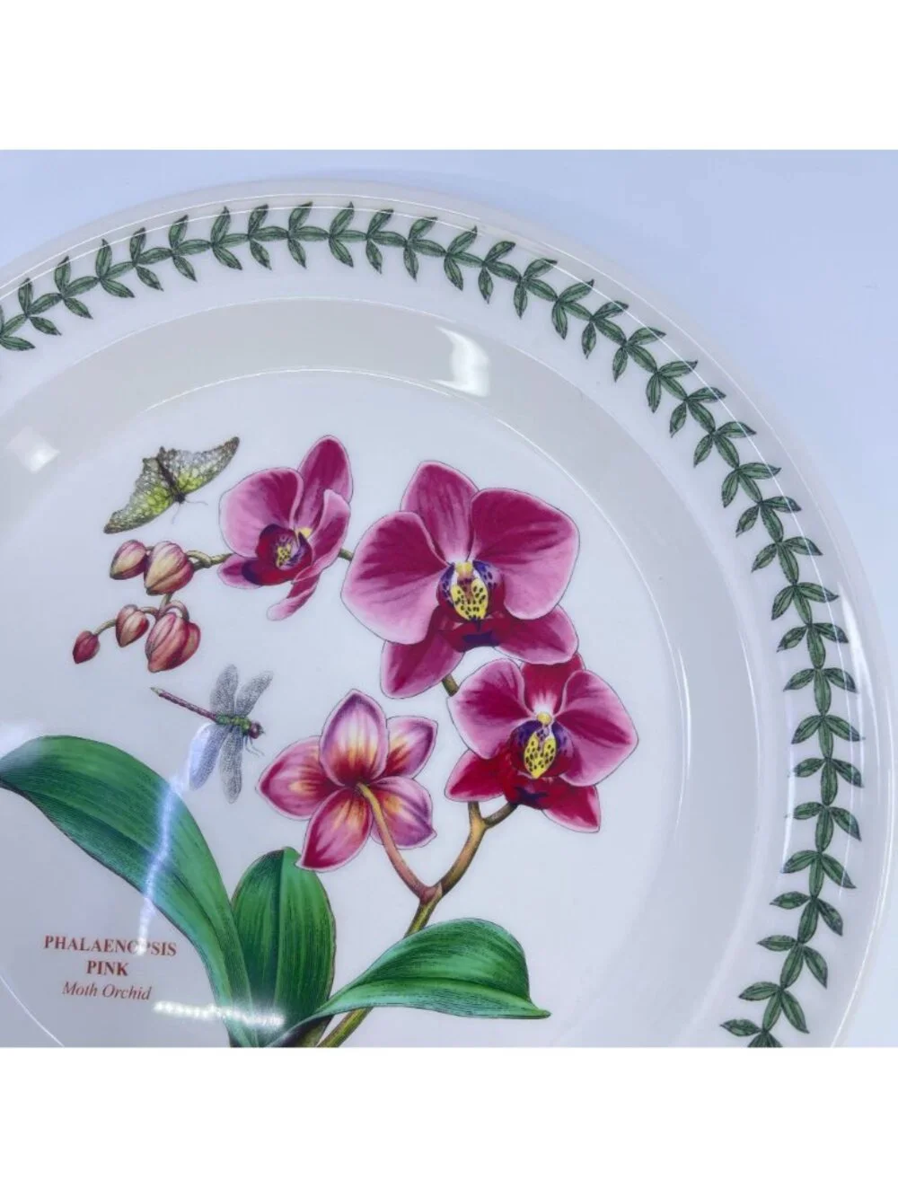 vintage portmeirion botanic garden phalaenopsis pink orchid plate 10.5